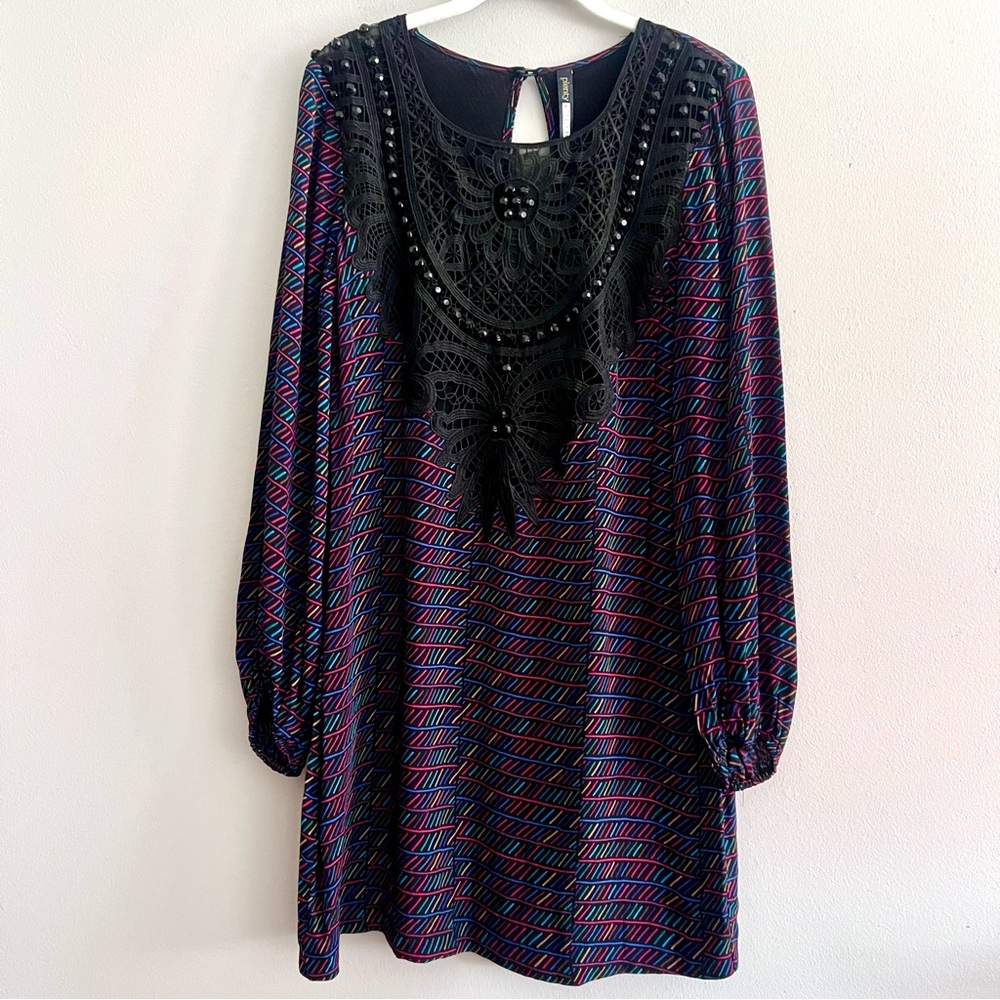 Tracy Reese Black Dress with Multicolor Accents size small NWT - Picture 5 of 12